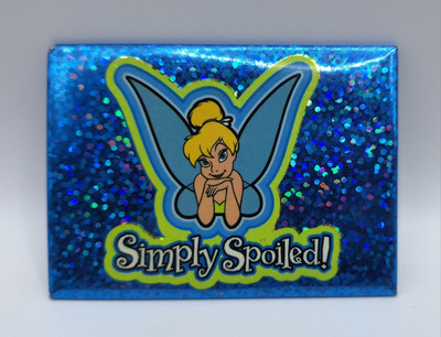 Disney's Tinkerbell Simply Spoiled Glittered Metal Magnet Disney Parks Exclusive