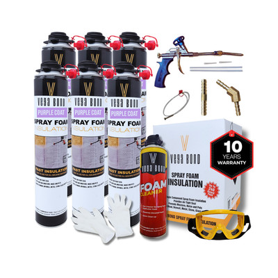 Vega Bond Purplecoat Closed Cell Insulation Spray Foam -6packs with Gun&Cleaner