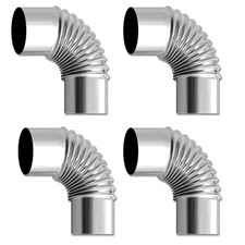 Takelablaze 4PCS Elbow Pipe 90 Degree Chimney 2.36" Stainless Steel
