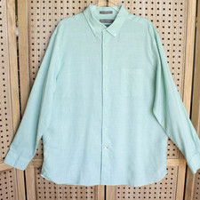 Daniel Cremieux Mens SIZE XL Signature Collection Stretch Linen Button Up Shirt