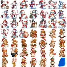 48 Sheets Vintage Christmas Rub On Transfers for Crafts, Rub On Transfers Chr...