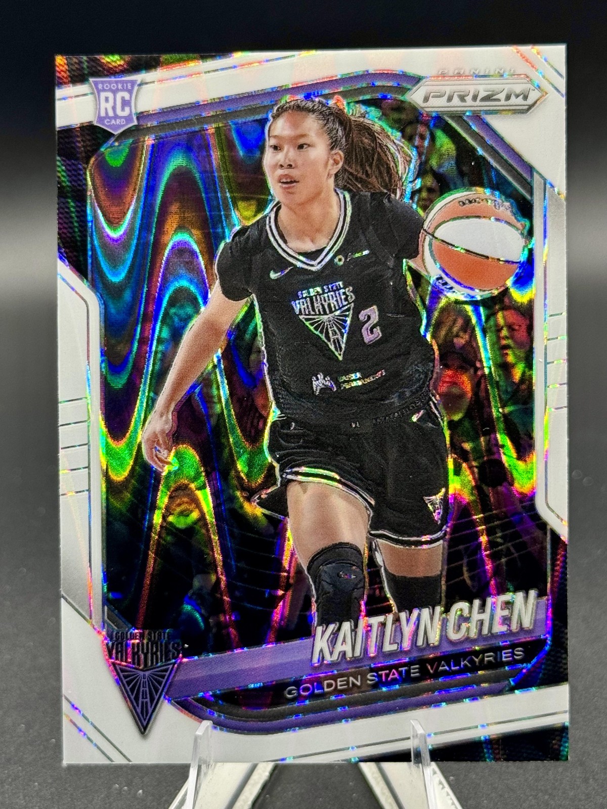 2025 Panini Prizm WNBA #100 Kaitlyn Chen White Seismic Prizms 3