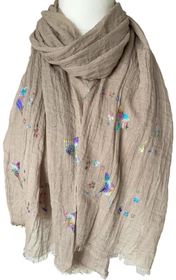 Schmetterling Schal Glitzer Blau Rosa Schmetterlinge Damen Beige Tuch Damen Halstuch Neu