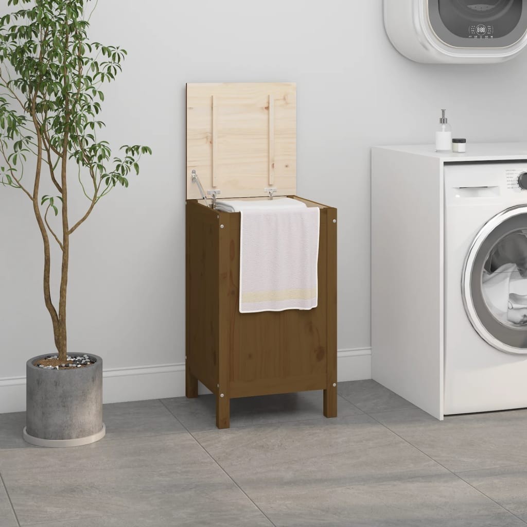 Contenitore Lavanderia Pino Massello Ambra 44x44x76 cm - Ordine Zen