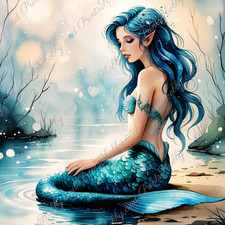 DIY Diamond Painting Vollbild Meerjungfrau Wasser Mystik Fantasy Meeresbewohner