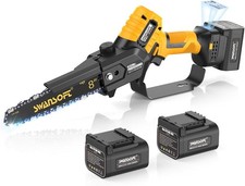 SWANSOFT motosega a batteria 8" 600W 21V 4ahx2 con lubrificazione automatica