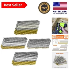 Heavy-Duty 21 Degree Framing Nails - 4 Sizes, Perfect for Outdoor Use, 400 Pack