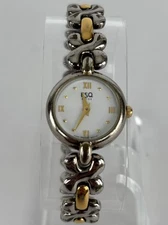 ESQ 23mm Silver/Gold Tone Quartz Watch w/Bracelet & Battery