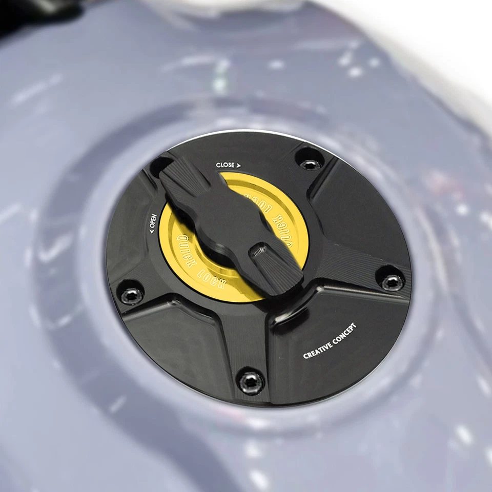 Tapa de tanque de gasolina CNC dorado sin llave para Ducati 848 y 1098 y 1198 todo el año Foto 4 de 4