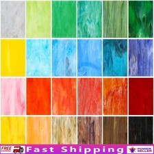 24 Stained Glass Sheets DIY Craft Kits Colorful Assorted Glass Art Projects New