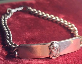 Phi Delta Theda Fraternity Bracelet Old Vintage XL Trademark Sterling Silver