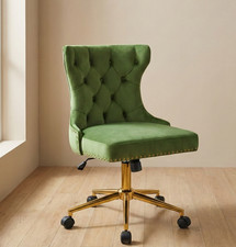Sedia ufficio CHESTERFIELD velluto verde girevole regolabile - Invia offerta