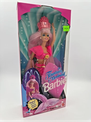 Vintage 1994 Mattel Fountain Mermaid Barbie Doll #10393 Pink Hair NRFB In Box