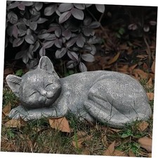 Garden Sleeping Cat Memorial Stone Cat Grave Marker Remembrance Kitten Statues