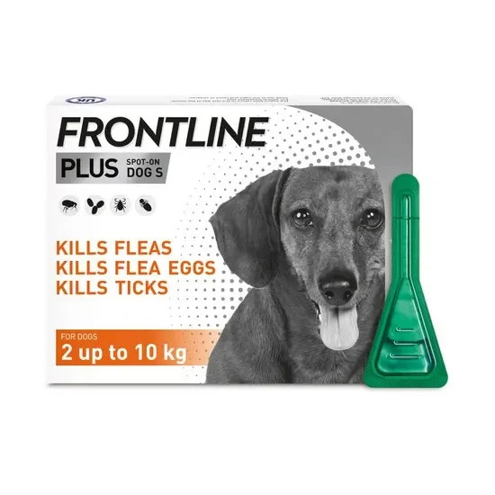 FRONTLINE PLUS Spot-On Flea & Tick Treatment Small Dogs (2kg-10kg) - 6 x Pipette