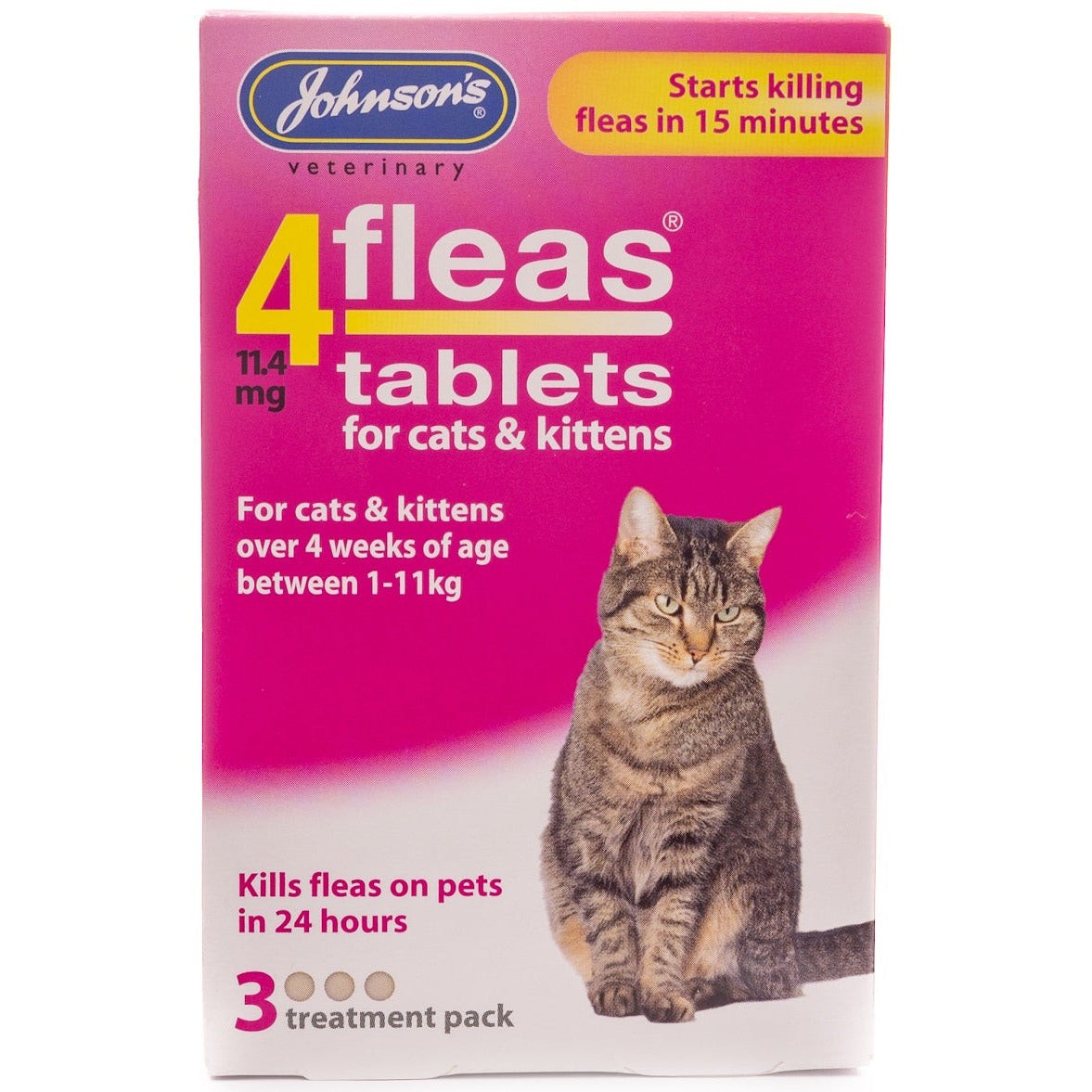 JOHNSONS 4FLEAS CAT AND KITTEN FLEA REPEL 3 TABLET TREATMENT PACK 40901 L - Image 5