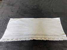 Ancien rideau en étamine dentelle crochet