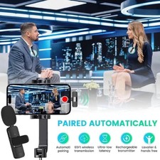 3 in 1 Wireless Clip-on Microphones for iPhone, Camera, Android, iPad