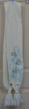 NWOT - Off White Tassel Scarf with Skull Design
