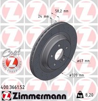 2X Bremsscheibe Sport Z Zimmermann 400.3661.52 FüR C216 W221 Mercedes Klasse SL