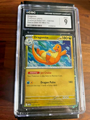 CGC 10 GEM MINT Dragonite 149/165 Scarlet & Violet 151 Sam’s Club Mini Tin