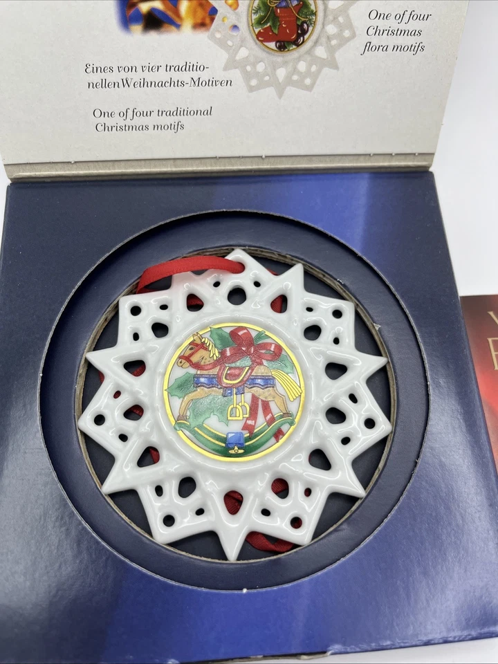 Винтажное рождественское украшение Schmuck Stern Hutschenreuther — лошадь-качалка/барабан - Изображение 2 из 4