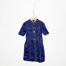 Marc by MARC JACOBS Canvas Shirt Dress Navy blue retro belted button front US 4