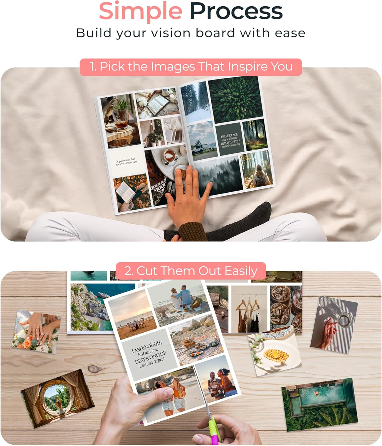 Vision Board Book Magazines with 1000+ Images – Scrapbook Supplies, Crafts for A