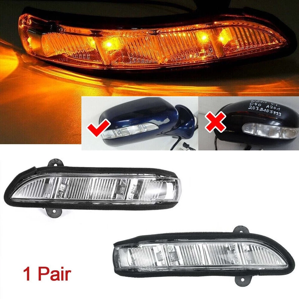 Pair Side Mirror Turn Signal Light For Mercedes-Benz CL CLS S E Class W211 Foto 2 de 4
