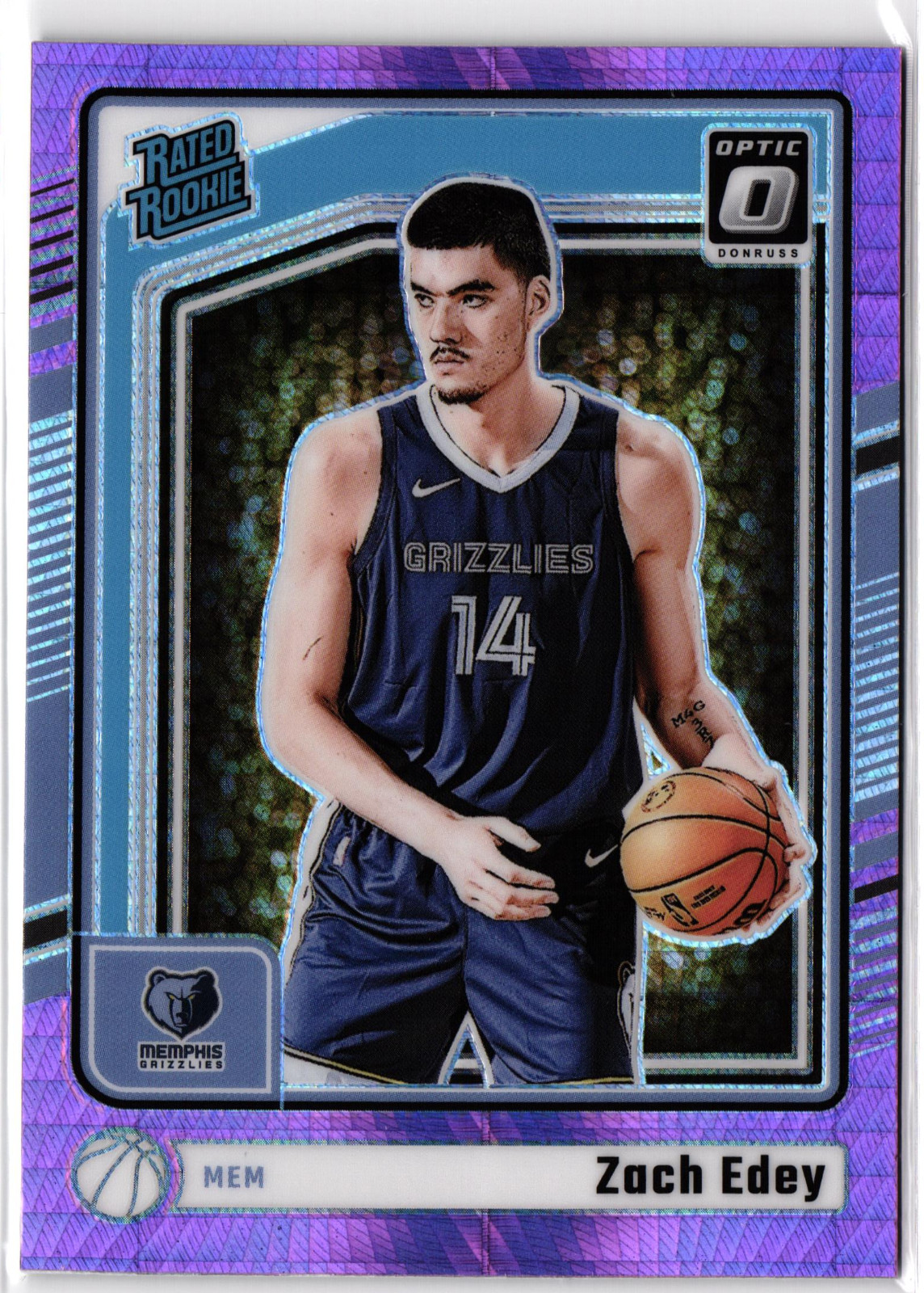 2024-25 Panini Donruss Optic Zach Edey Rated Rookie Pink Hyper Prizm #288