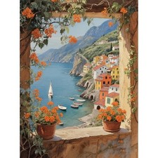 Seaside Landscape DIY Paint by Numbers Kits for Adults Beginners Wall Art Set