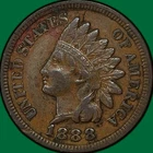 1888 Indian Head Cent Extremely Fine XF Coin #39508