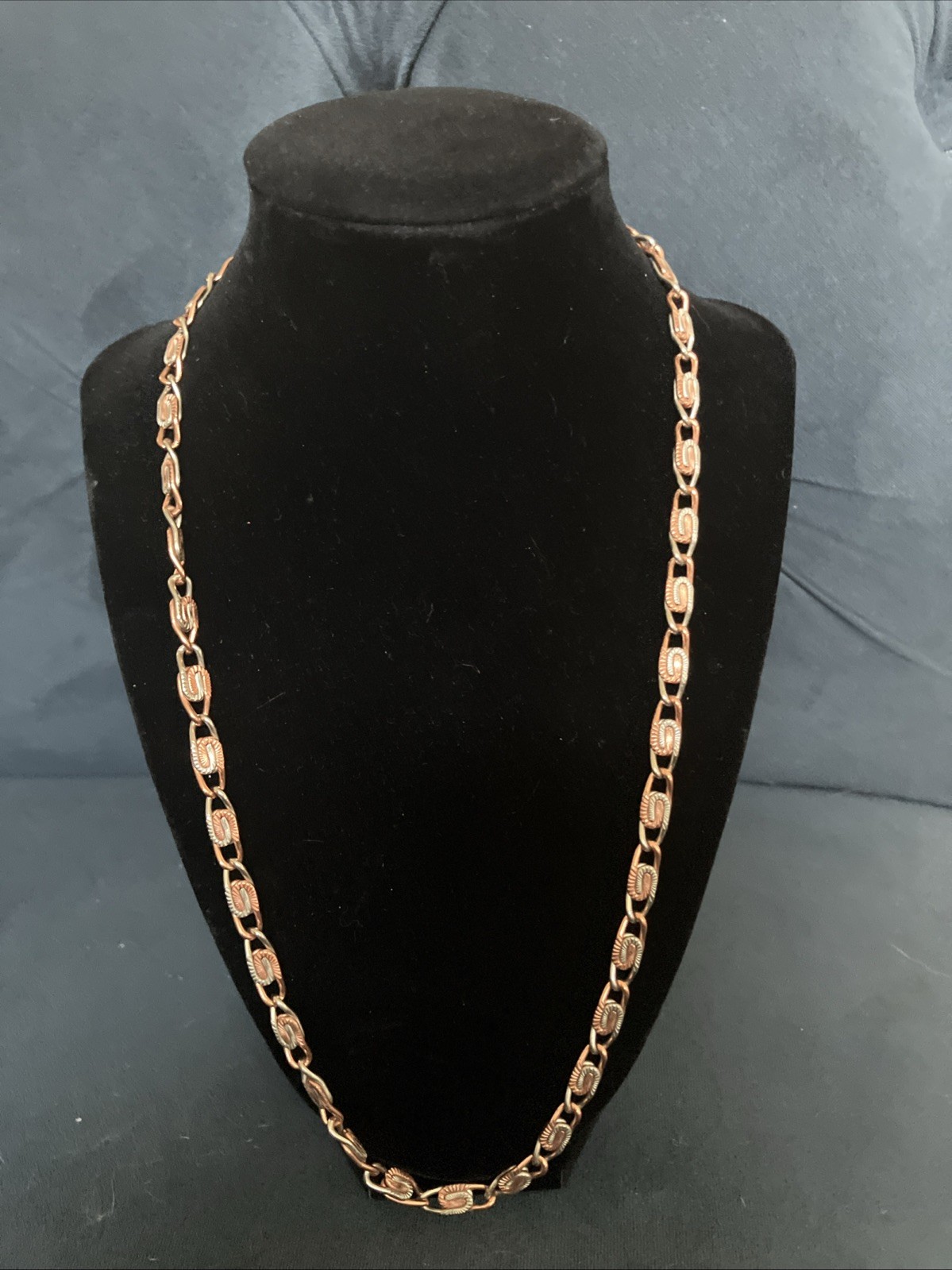 Solid Copper Textured Celtic Scroll Necklace 22” … - image 1