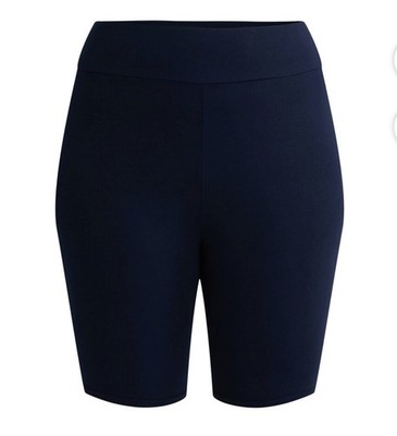 TERRA & SKY Womens Biker Shorts Size 2X 20W-22W Cotton Spandex Pull On NAVY NWOT