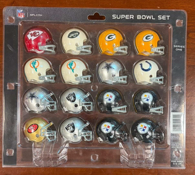 記念グッズ Riddel NFL POCKET SIZE DIVISION SET Riddell Pocket Pro football helmet set Super Bowl 1 - 16 Steelers