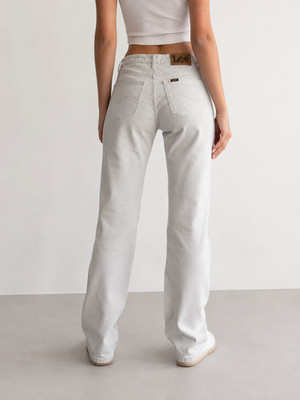 Lee Dallas Jeans Beige Damen Straight Bootcut FR34-36