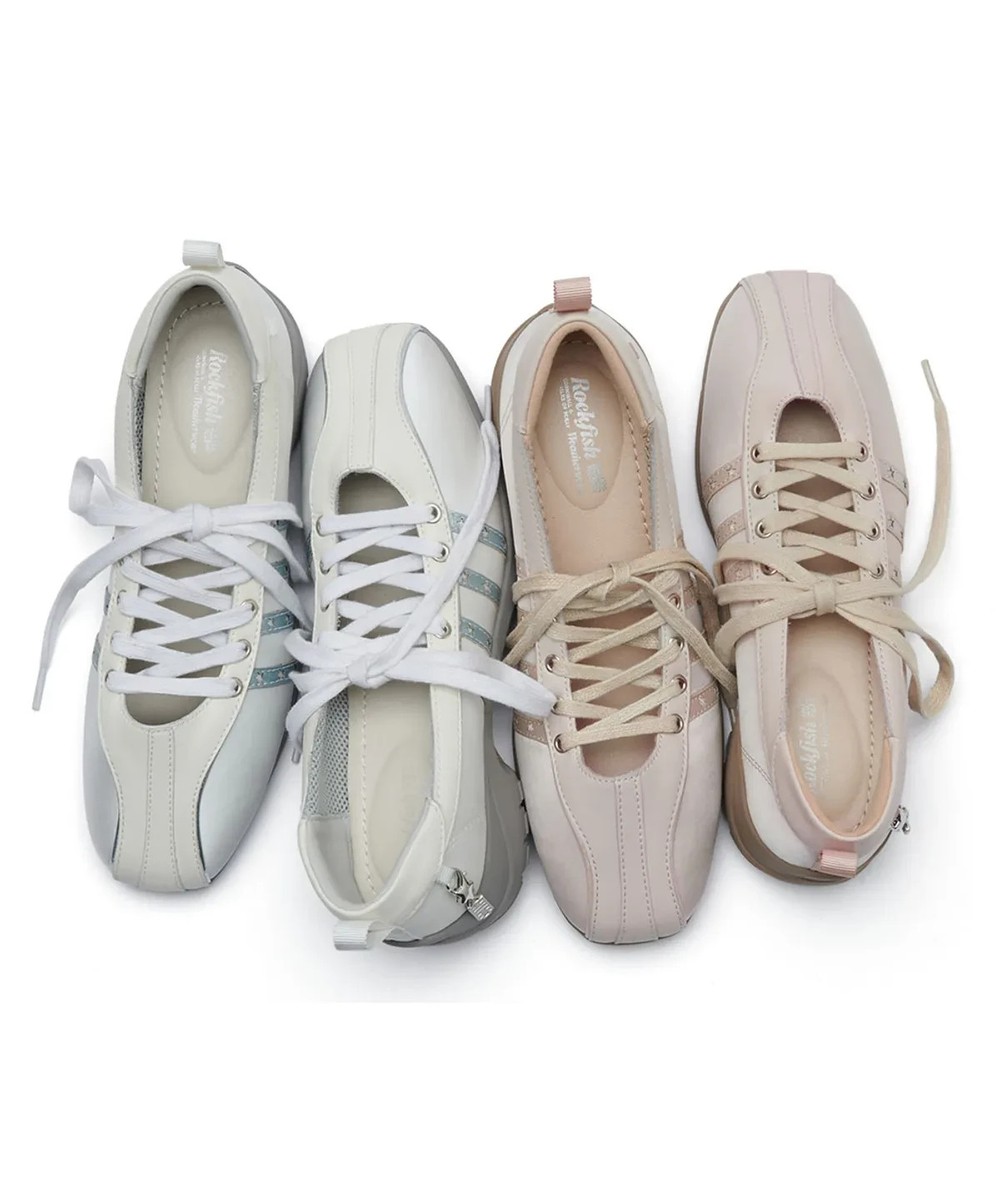NEW Rockfish Weatherwear × ILLIT BLISS HEEL LACEUP SNEAKERS PINK