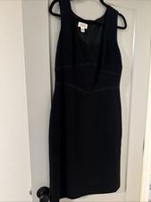 Talbots Vintage Women’s Black Sleeveless Sheath Dress Stretch Size 14