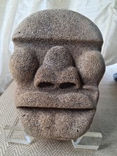 Vtg Inuit/Inupiac 20th C  Whalebone Mask Handcrafted  Native Tribal 6"W X 8"T