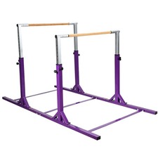 Kids Double Horizontal Bars Gymnastic Training Parallel Bars Adjustable-Purple -