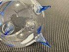 Vintage 1930s Bimini vase dish mini Vessel Blown Glass blue swirl handle antique — photo 4