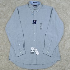 Chaps Dress Shirt Men's 16-16.5 34/35 Blue Classic Fit Oxford NWT