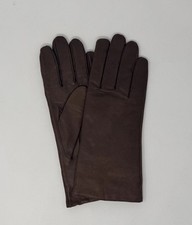 Vintage Brown Leather Gloves Size 7  Lined 100 Acrylic WPL 8931 New Unused