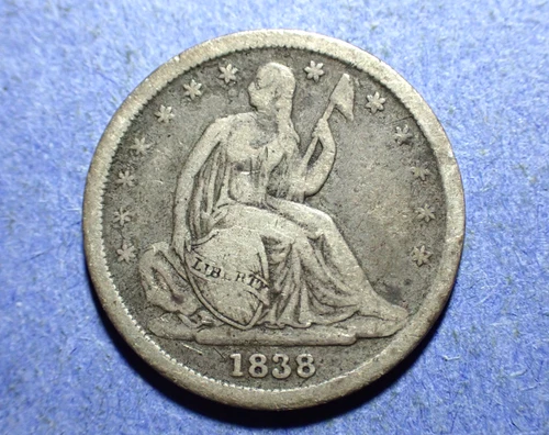 1838 Small Stars Seated Liberty Dime  Fine