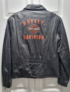 Harley-Davidson Black Leather Jacket An American Legend Size M Womens 
