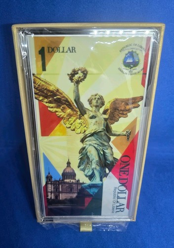 One Dollar Republic Of Liberia 1/10th OZ .999 Silver Foil Angel of Independence 