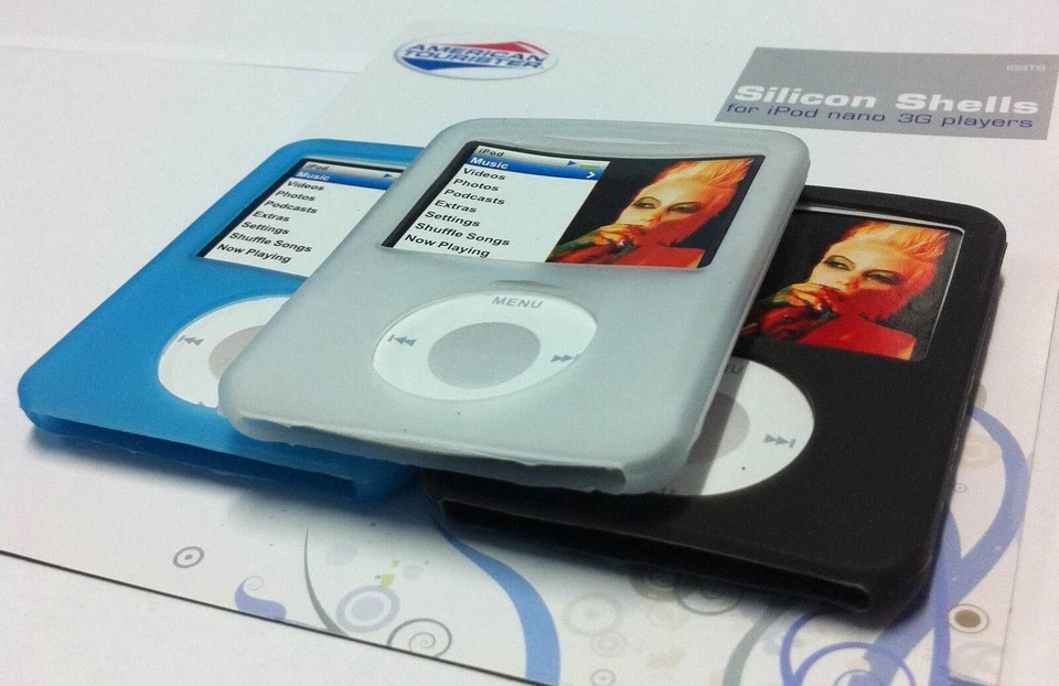 Brand New Silicone Shell cases for iPod Nano 3G x 3 - Black, Clear, Sky Blue - Image 3 of 4