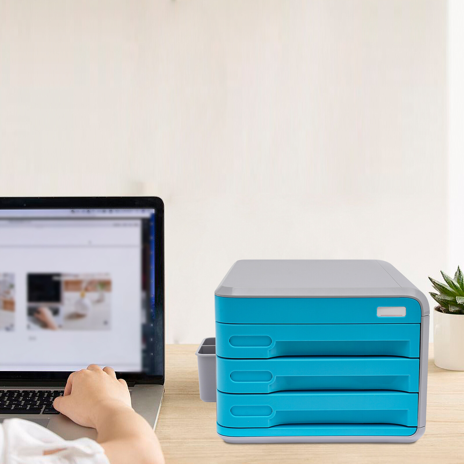 3-Drawer Desktop Storage Cabinet - Compact Office Organizer for Stationery Supplies and Accessories