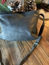 Stone Mountain Black Leather Shoulder Bag