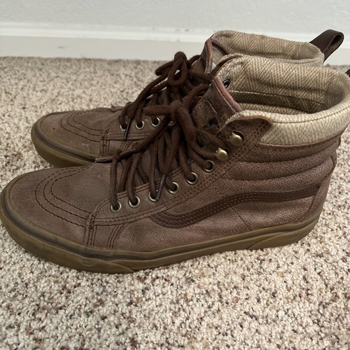 vans sk8 hi brown herringbone us mens 